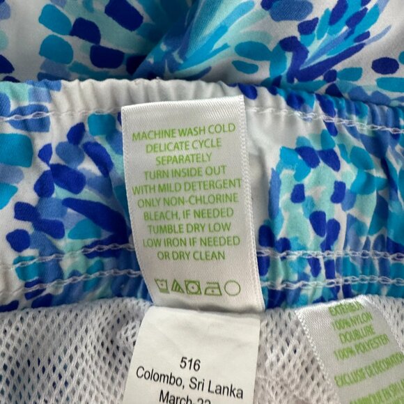 Lilly Pulitzer Swim Trunks Mens XL Turquoise Oasis Shell Me You Love Me SW-2104 - Picture 10 of 10